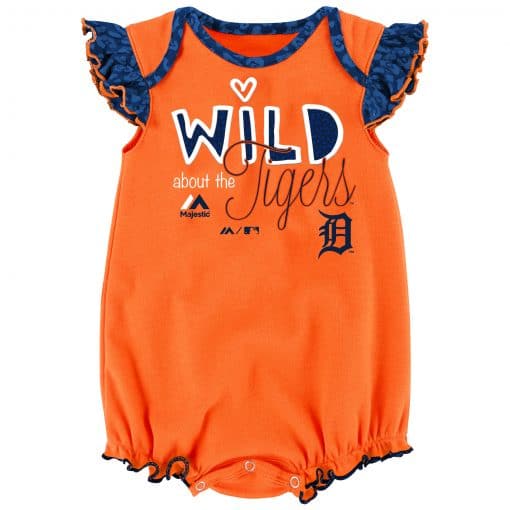 Detroit Tigers Girls Baby Orange Wild Onesie Creeper