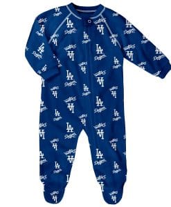 Los Angeles Dodgers Baby Blue Raglan Zip Up Sleeper Coverall