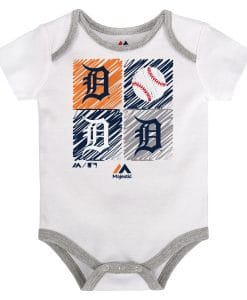 Detroit Tigers Baby White Baseball Onesie Creeper