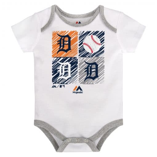 Detroit Tigers Baby White Baseball Onesie Creeper