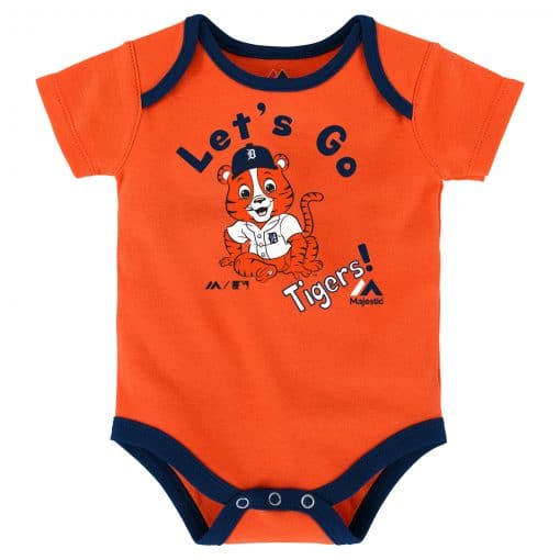 Detroit Tigers Baby Orange Let's Go Onesie Creeper