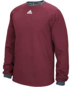 Men's Adidas Fielder's Choice Burgundy Long Sleeve Fleece Crew Pullover