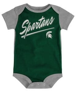 Michigan State Spartans Baby Green Gray Onesie Creeper