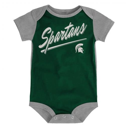 Michigan State Spartans Baby Green Gray Onesie Creeper