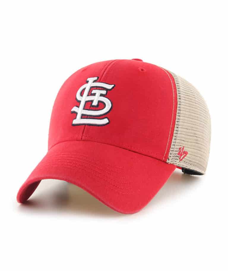 St. Louis Cardinals 47 Brand Red MVP Khaki Mesh Snapback Hat Detroit