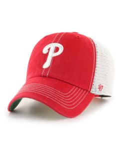 Philadelphia Phillies 47 Brand Red Trawler White Mesh Clean Up Snapback Hat