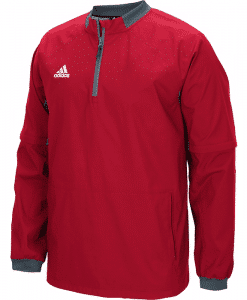 Men's Adidas Red Fielder's Choice 1/4 Zip Long Sleeve Pullover