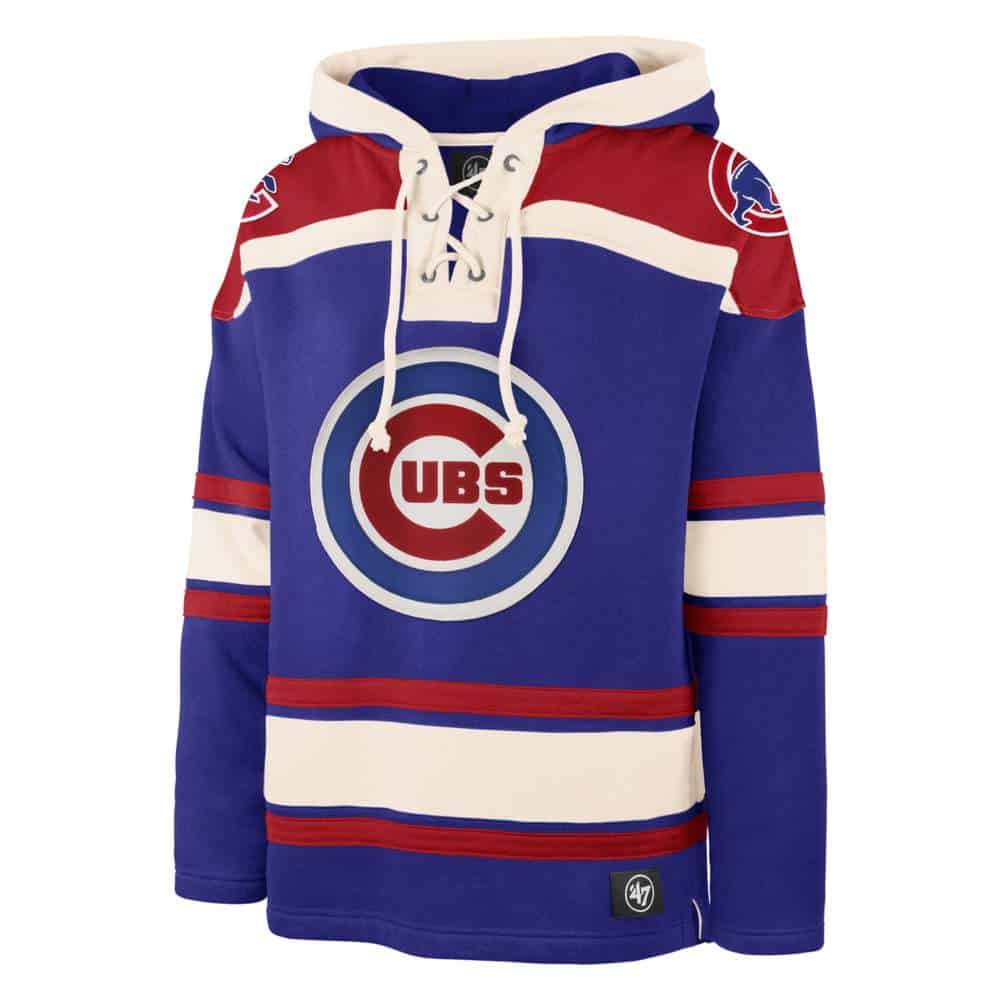 Chicago Cubs Men's 47 Brand Blue Pullover Jersey Hoodie Detroit Game Gear