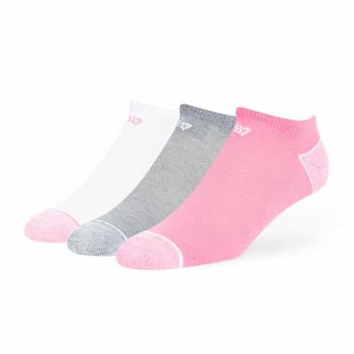 Kansas City Chiefs 47 Brand Pink Gray Motion No Show 3 Pack Socks