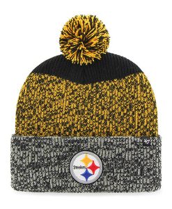 Pittsburgh Steelers 47 Brand Static Black Cuff Knit Hat