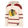 Chicago Blackhawks Men's XL 47 Brand Cream Vintage Pullover Jersey Hoodie