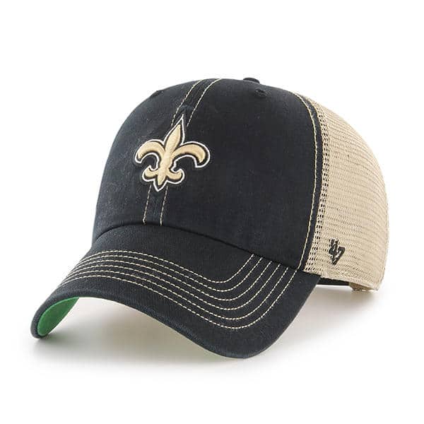 New Orleans Saints 47 Brand Trawler Black Clean Up Adjustable Hat ...