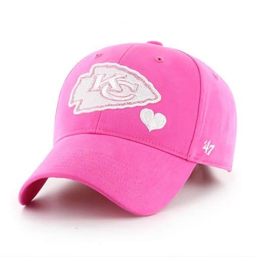 Kansas City Chiefs KIDS 47 Brand Bright Pink Girls Adjustable Hat