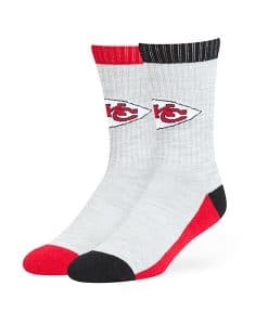 Kansas City Chiefs LARGE 47 Brand Gray Thatcher Hybrid Crew Socks