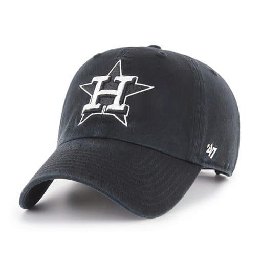 Houston Astros 47 Brand Black Clean Up Adjustable Hat