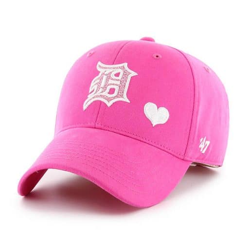 Detroit Tigers 47 Brand Bright Pink Girls YOUTH Adjustable Hat