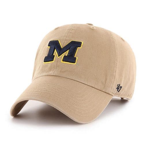 Michigan Wolverines 47 Brand Khaki Clean Up Adjustable Hat