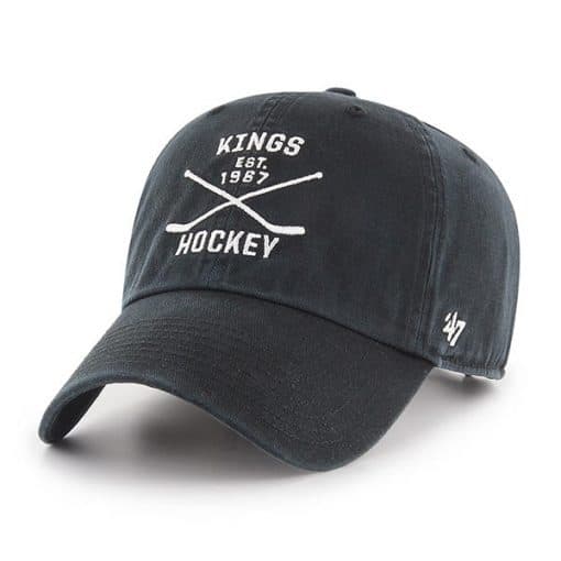 Los Angeles Kings 47 Brand Black Cross Sticks Adjustable Hat