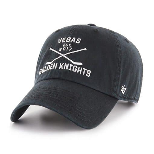 Vegas Golden Knights 47 Brand Black Cross Sticks Adjustable Hat