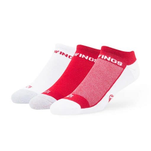 Detroit Red Wings LARGE 47 Brand Team Color Gait Motion Socks 3 Pack