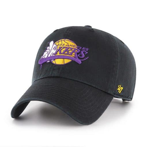 Los Angeles Lakers 47 Brand Black Clean Up Adjustable Hat