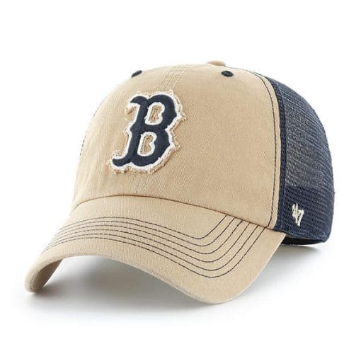 Boston Red Sox 47 Brand Khaki Taylor Closer Mesh Stretch Fit Hat