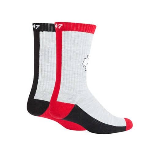 Kansas City Chiefs LARGE 47 Brand Gray Thatcher Hybrid Crew Socks - Image 2
