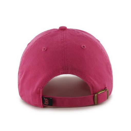 Boston Red Sox Women's 47 Brand Bright Pink Clean Up Adjustable Hat - Image 2