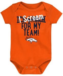 Denver Broncos Baby Orange Team Scream Onesie Creeper