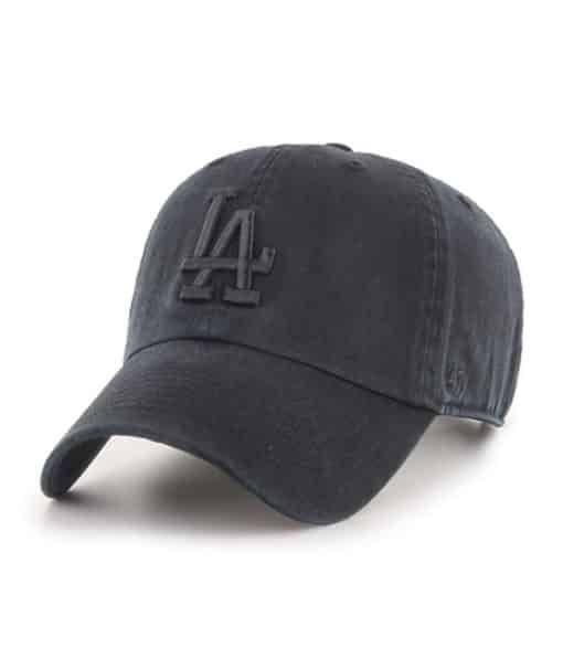 Los Angeles Dodgers 47 Brand All Black Clean Up Adjustable Hat