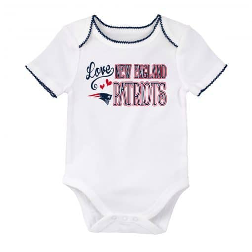 New England Patriots Love White Onesie Creeper