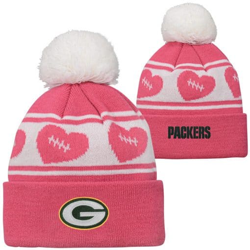Green Bay Packers TODDLER Baby Pink Cuff Knit Hat