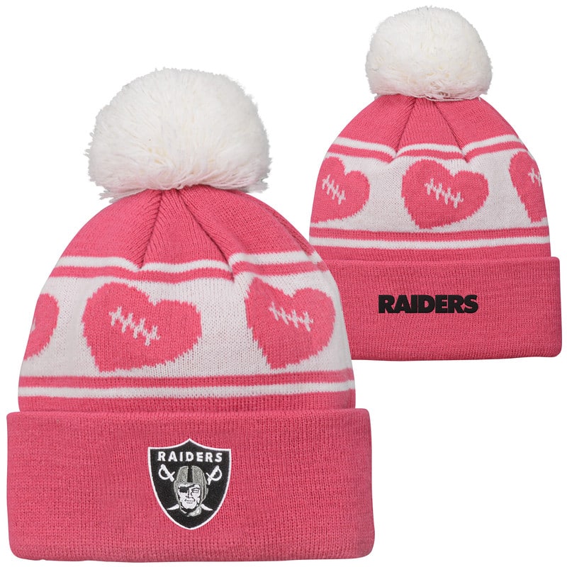 Oakland Raiders TODDLER Baby Pink Cuff Knit Hat