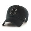 Cleveland Indians 47 Brand Black White Logo Clean Up Adjustable Hat