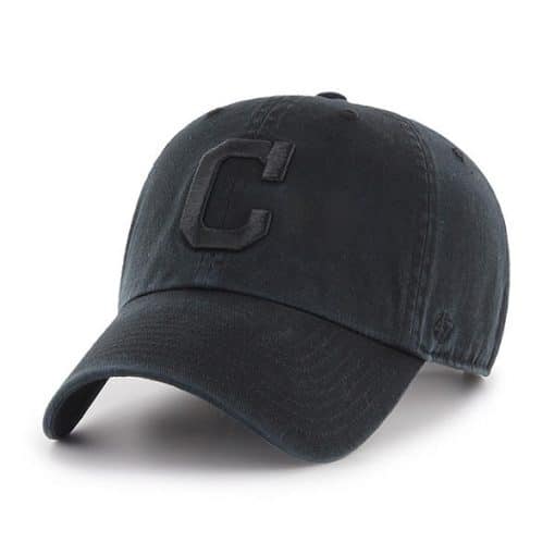 Cleveland Indians 47 Brand Black Clean Up Adjustable Hat