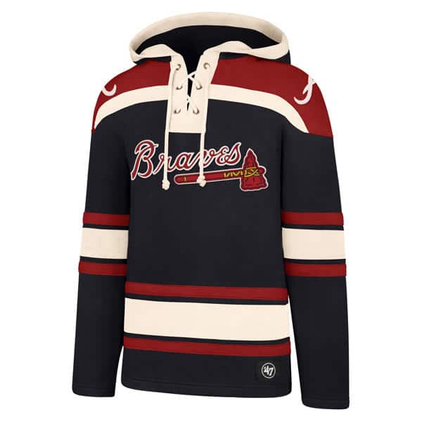 Atlanta Braves Men's 47 Brand Navy Pullover Jersey Hoodie