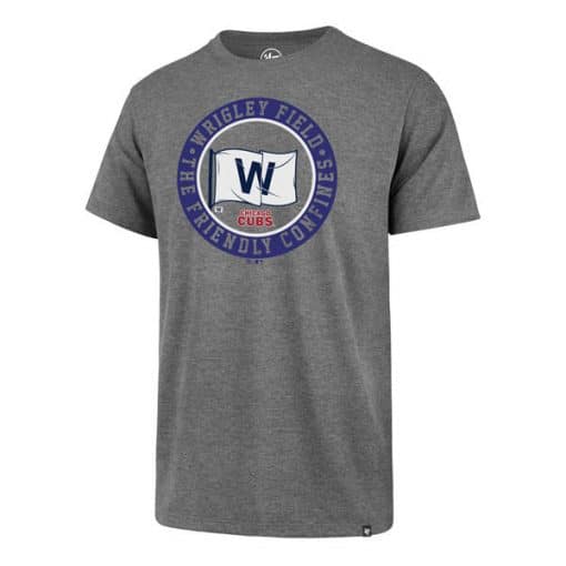 Chicago Cubs Men's 47 Brand Gray Wrigley Field T-Shirt Tee