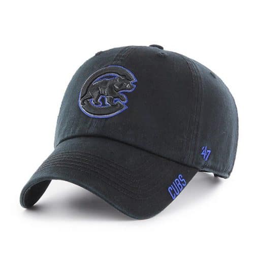 Chicago Cubs 47 Brand Black Huddle Clean Up Adjustable Hat