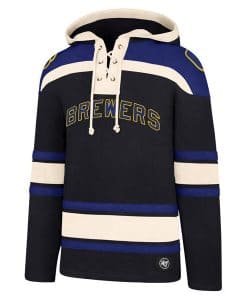 Milwaukee Brewers Men's 47 Brand Navy Pullover Jersey Hoodie