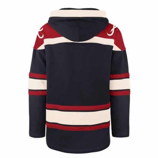 Atlanta Braves Men's 47 Brand Navy Pullover Jersey Hoodie - Image 2