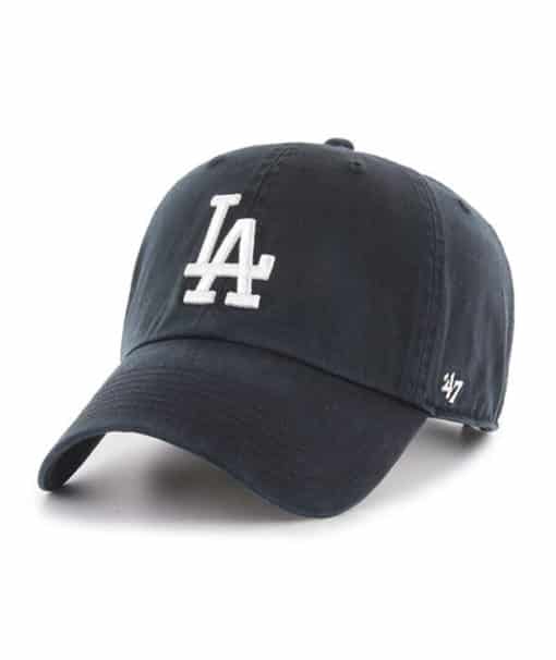 Los Angeles Dodgers 47 Brand White Logo Black Clean Up Adjustable Hat