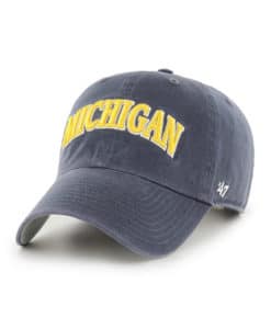 Michigan Wolverines 47 Brand Vintage Navy Script Clean Up Adjustable Hat