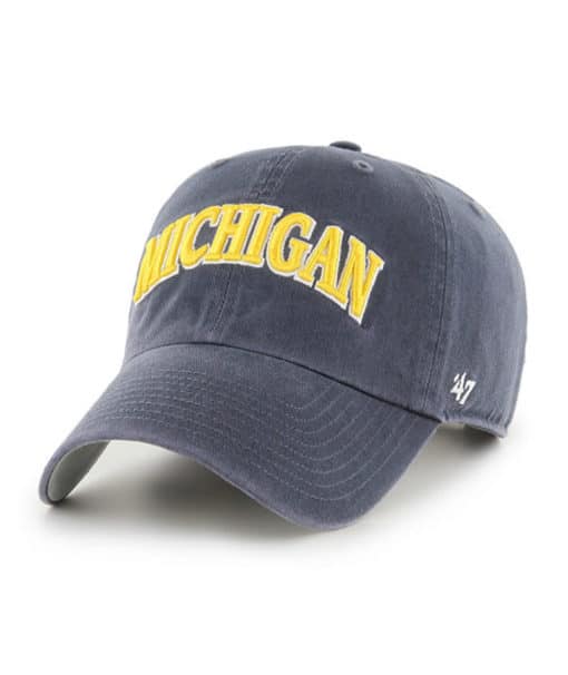 Michigan Wolverines 47 Brand Vintage Navy Script Clean Up Adjustable Hat