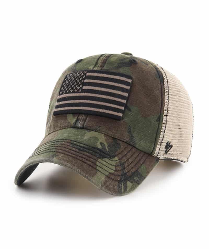 Operation Hat Trick 47 Brand Camo Sandalwood USA Flag Mesh Snapback Hat ...