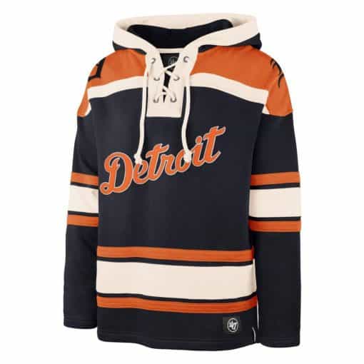 Detroit Tigers Men's 47 Brand Navy Pullover Jersey Hoodie - Image 3