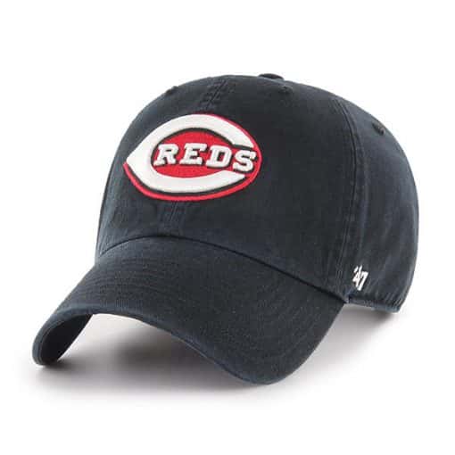 Cincinnati Reds 47 Brand Black Red White Clean Up Adjustable Hat