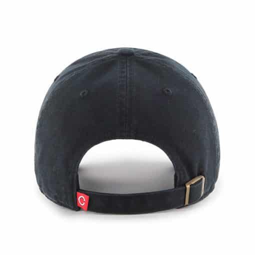 Cincinnati Reds 47 Brand Black Red White Clean Up Adjustable Hat - Image 2