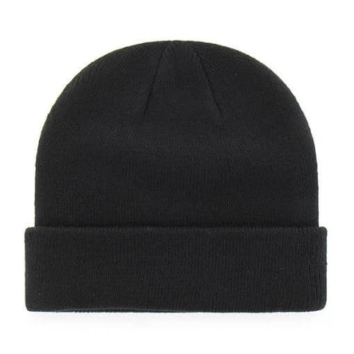 New York Yankees 47 Brand All Black Raised Cuff Knit Hat - Image 2