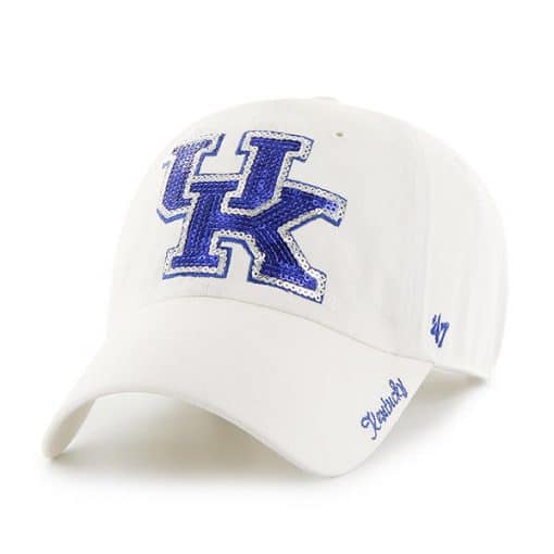 Kentucky Wildcats Women's 47 Brand Sparkle White Clean Up Adjustable Hat