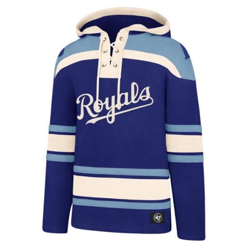 Kansas City Royals Men's 47 Brand Blue Pullover Jersey Hoodie